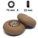 Pack 2 Roulettes universelles de sac de voyage 70mm x 22mm