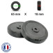 Pack 2 roulettes universelles de bagages 65mm x 18mm fin Pack 2 roulettes universelles de bagages 65mm x 18mm fin