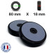 Pack 2 Roulettes universelles de bagages 80mm x 18mm