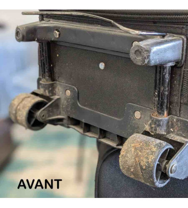 roue de valise en tissu