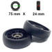 Pack 2 Roulettes universelles 75mm x 24mm Super Large