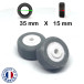 Pack 2 roulettes universelles de bagages Extrême Acier 35mm x 15mm Pack 2 roulettes universelles de bagages Extrême Acier 35mm x 15mm