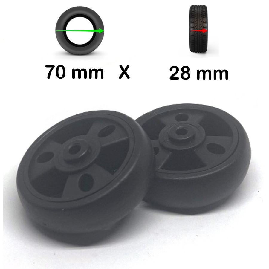 Pack 2 Roulettes de Valise universelles 70mm x 28mm
