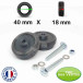 Pack 2 roulettes de bagages universelles Extreme Acier 40mm