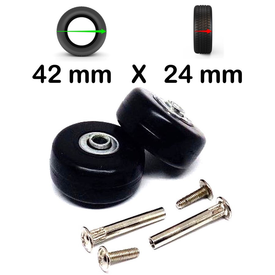 Pack 2 roulettes universelles de bagages 42mm Bearing Version