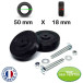 Pack 2 roulettes universelles de bagages Acier 50mm x 18 mm