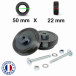 Kit 2 roues de bagages universelles 50mm x 22mm Large