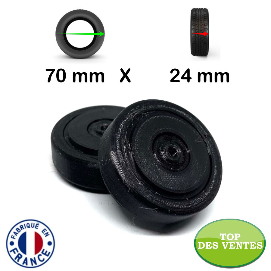Pack 2 roulettes de bagages universelles Blade Edition 70mm x 24mm