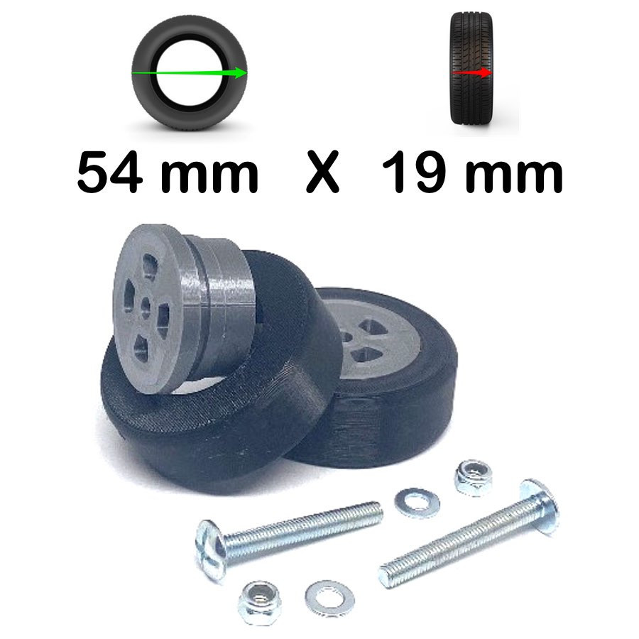 Kit Complet SmartWheels 2 Jantes + 2 Bandes Roulantes 54mm x 19mm