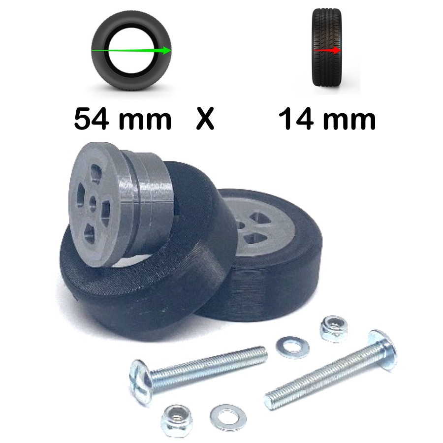 Kit Complet SmartWheels 2 Jantes + 2 Bandes Roulantes 54mm x 14mm