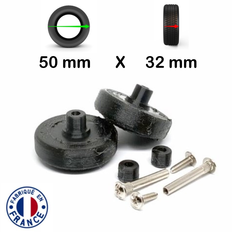 Pack 2 roulettes de Bagages Spécial Samsonite 50mm x 32mm