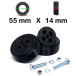Kit Complet SmartWheels 2 Jantes + 2 Bandes Roulantes 55mm x 14mm