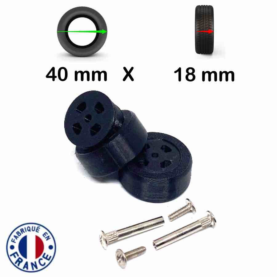 Kit Complet SmartWheels 2 Jantes + 2 Bandes Roulantes 40mm x 18mm