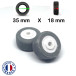 Pack 2 roulettes universelles de bagages Extrême Acier 35mm x 18mm