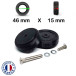 Pack Acier 2 roulettes 46mm x 15mm pour réparer 1 Double Roue de Bagage Samsonite